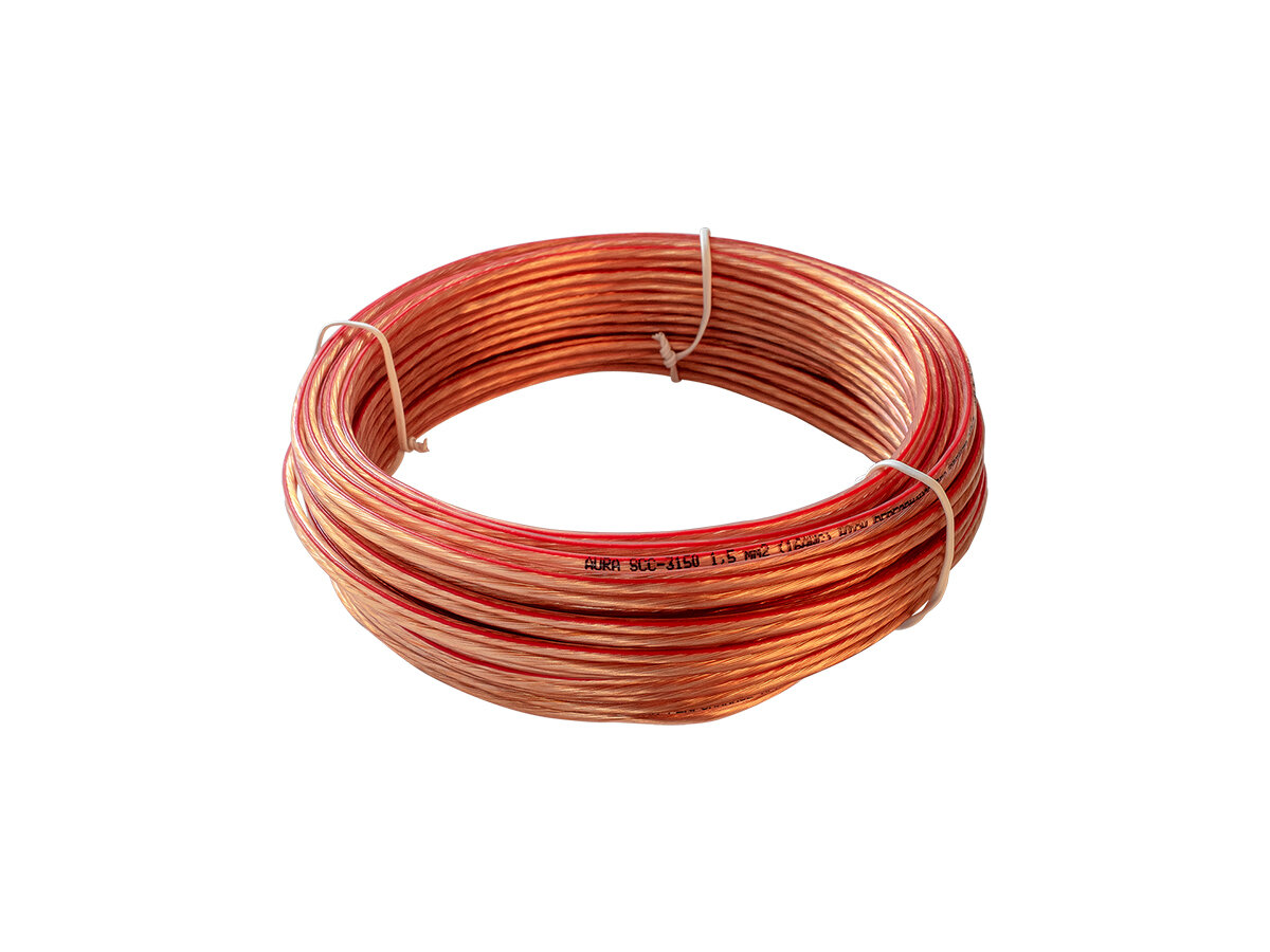 Кабель акустический AurA SCC-3150-10 OFC прозрачный 1.5мм 2 10м /катушка