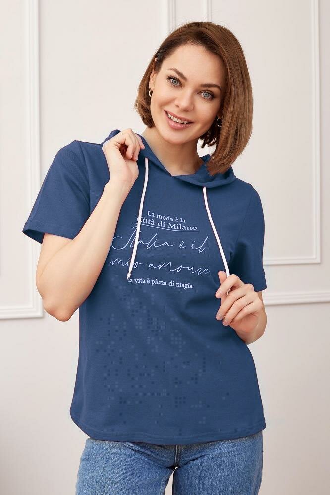 Футболка Lika Dress, размер 60, индиго, индиго