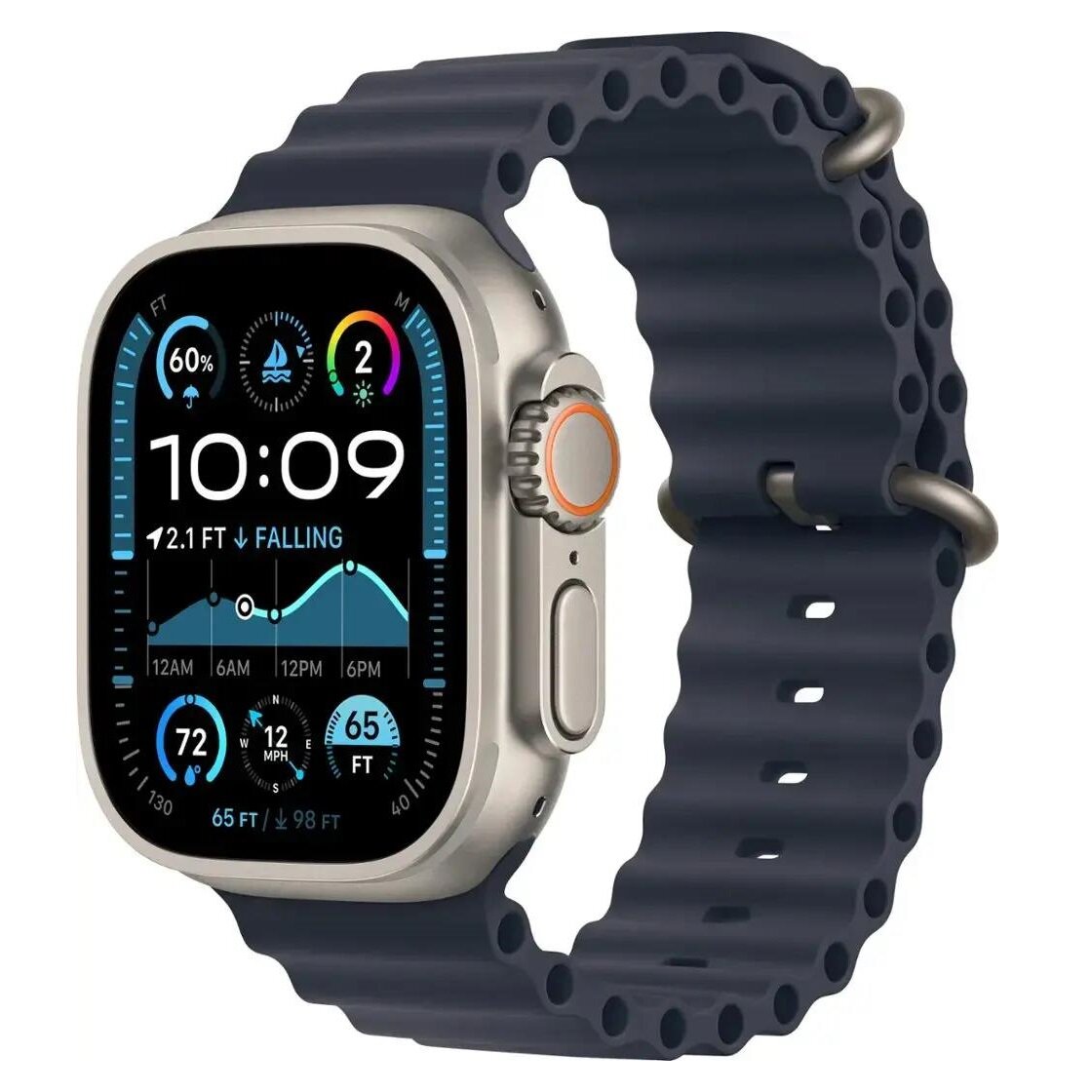 Умные часы Apple Watch Ultra 2 GPS + Cellular, 49mm Natural Titanium Case with Navy Ocean Band