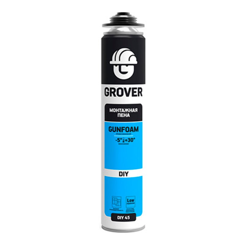 Пена Монтажная Grover DIY45 0,75 л Профессиональная, Всесезонная / Гровер.