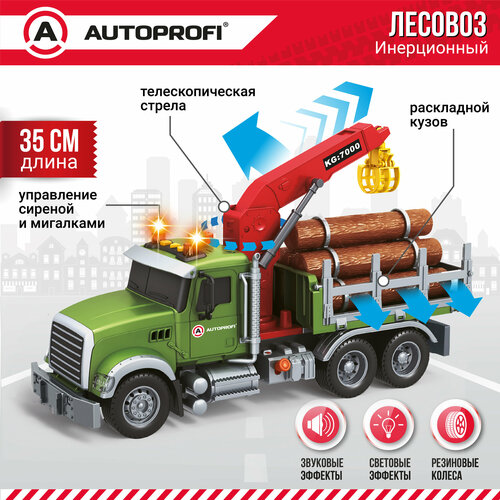 Машинка Лесовоз 35см инерционная звуковые и световые эффекты CA-035TIMB игрушки для мальчика 2600₽
