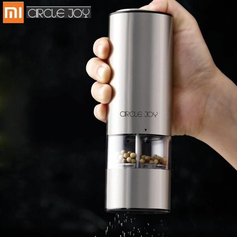 Xiaomi Электрическая автоматическая мельница Circle Joy, мельница для перца и соли, светодиодная подсветка, 5 режимов