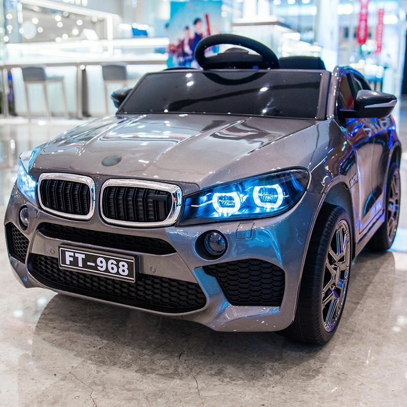T312 BMW X5 KIDS электромобиль, 4-полноприводный детский грузовик с дистанционным управлением, аккумуляторы 12V/7AH, мотор четыре 380Вт, Прушинная подвеска, Иргушки длетея