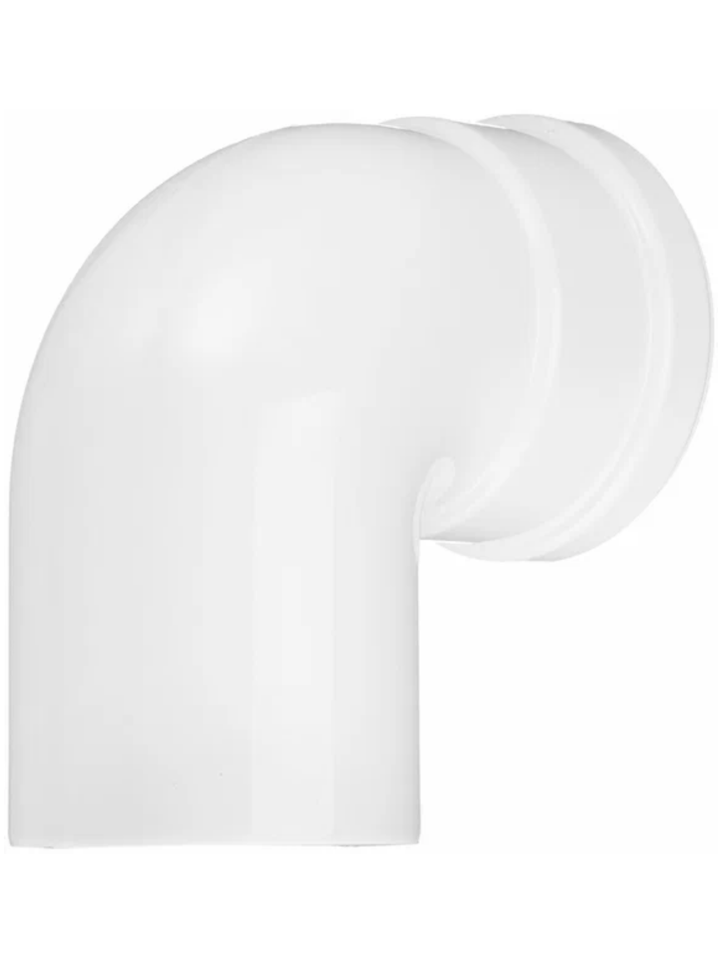 Колено дымохода утдк 80-90 (М-П), алюминий, безрадиасное с манжетой, белое, 1 шт. — фото 1