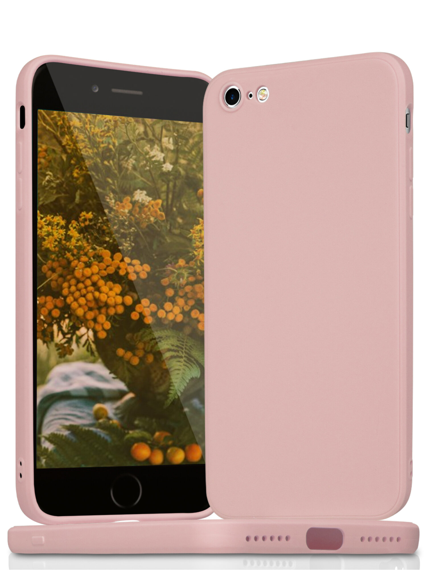 Чехол на iPhone 7 / 8 / SE 2020 силиконовый матовый c защитой камеры