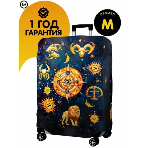 фото Чехол для чемодана feelway, размер m, синий, желтый