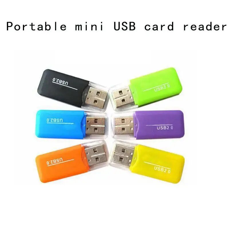 Портативный мини-USB 2,0 TF памяти, устройство чтения SIM-карт, высокоскоростной адаптер T-Flash для ПК, ноутбука, компьютера, автомобильного динамика, Черный — фото 1