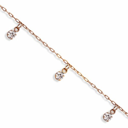 фото Браслет diamant online, красное золото, 585 проба, фианит, прозрачный