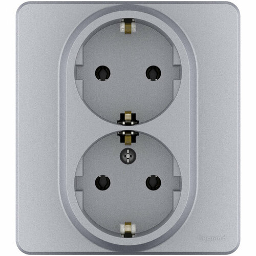 фото 6 шт. legrand inspiria алюминий розетка 2 x 2к+з - немецкий стандарт - 16 а - 250 в, 673752