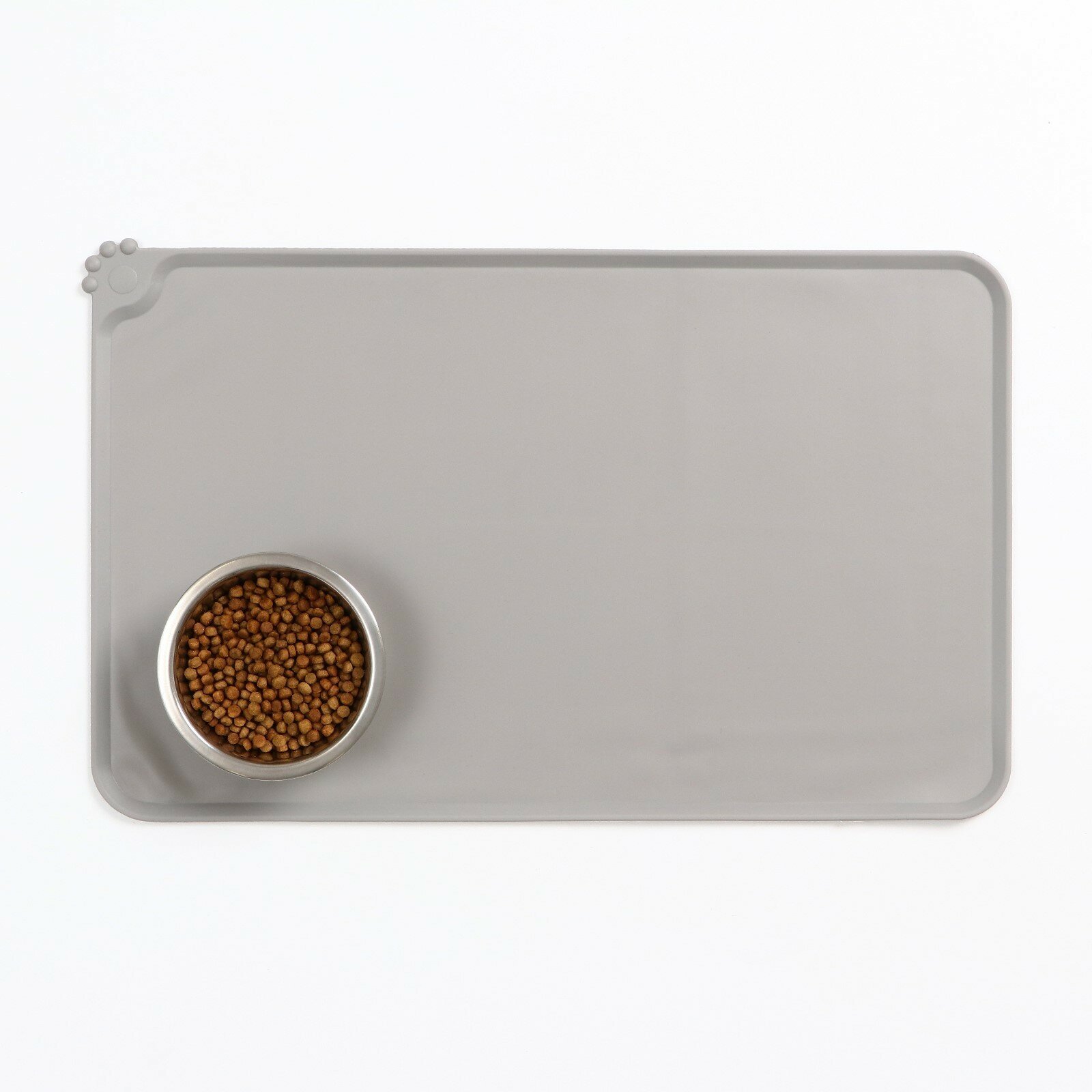 Коврик Пижон силиконовый под миску размер 47×30 см цвет серый