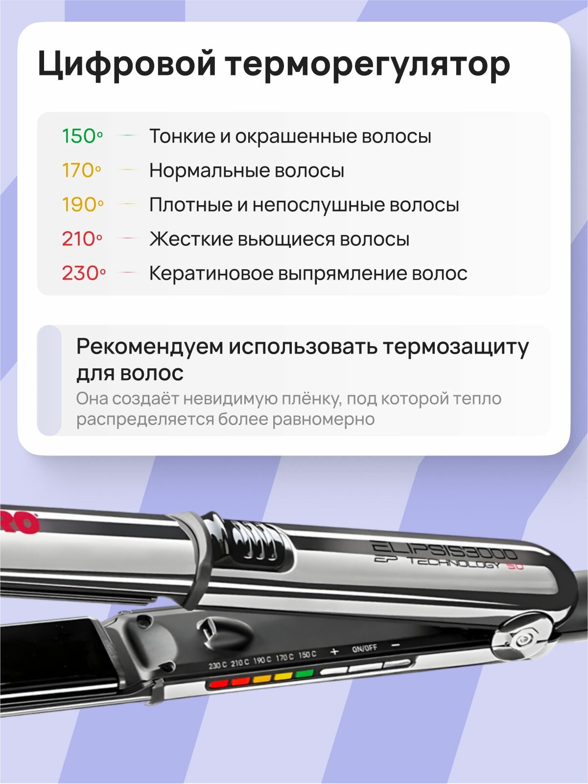 Выпрямитель BaByliss Pro Elipsis BAB3000EPE — фото 1