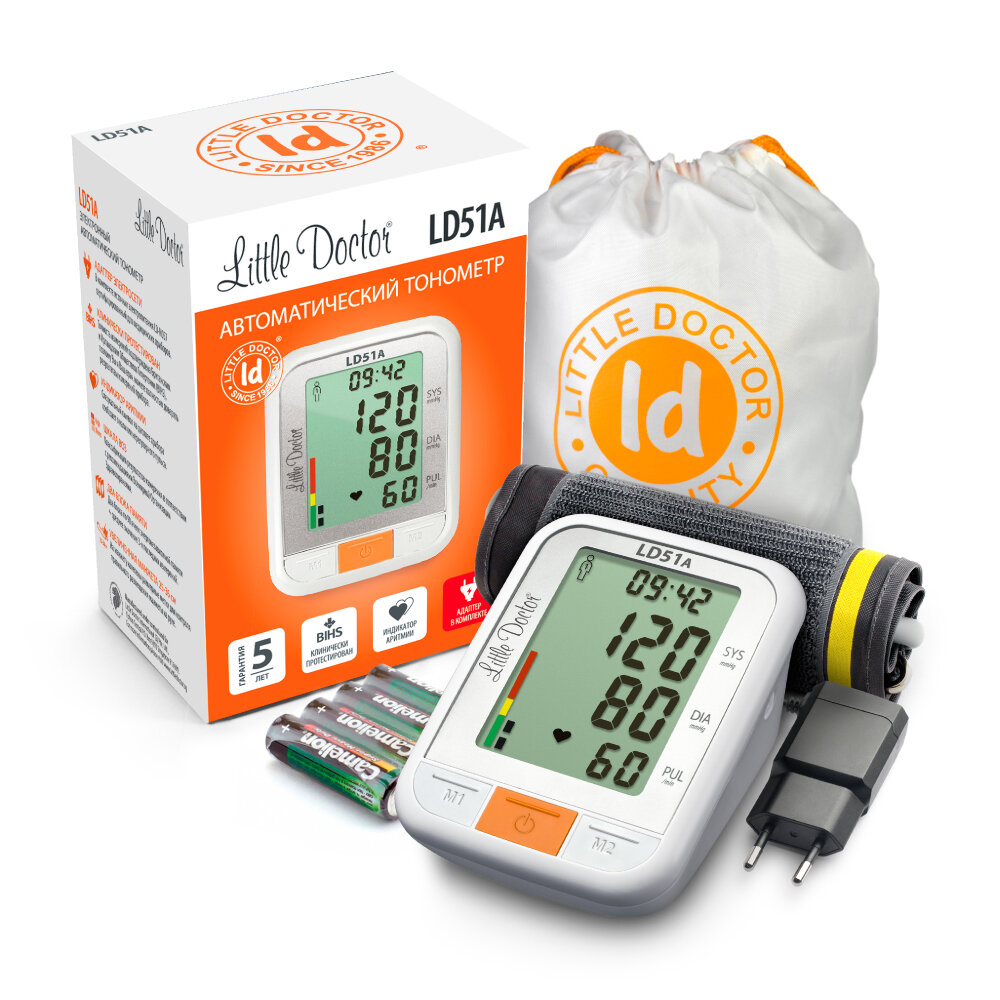 Картинки Тонометр автоматический Little Doctor LD51A на плечо с адаптером