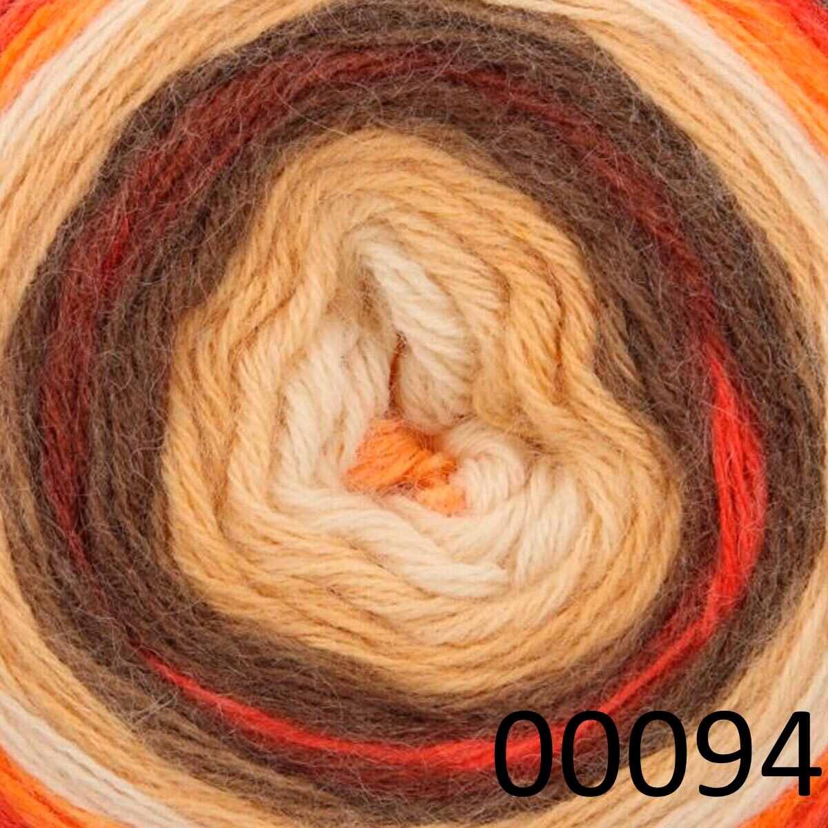 Пряжа Schachenmayr "Mohair Dream" 00094 Бежевый/бордовый/коричневый/красный/оранжевый