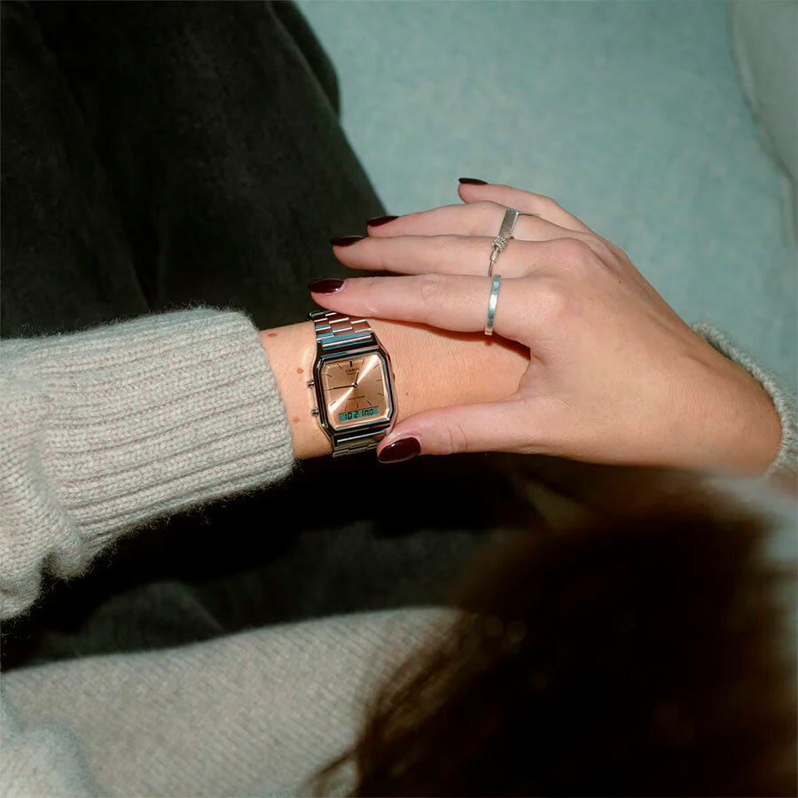 Наручные часы CASIO Vintage, коричневый, серебряный — фото 1