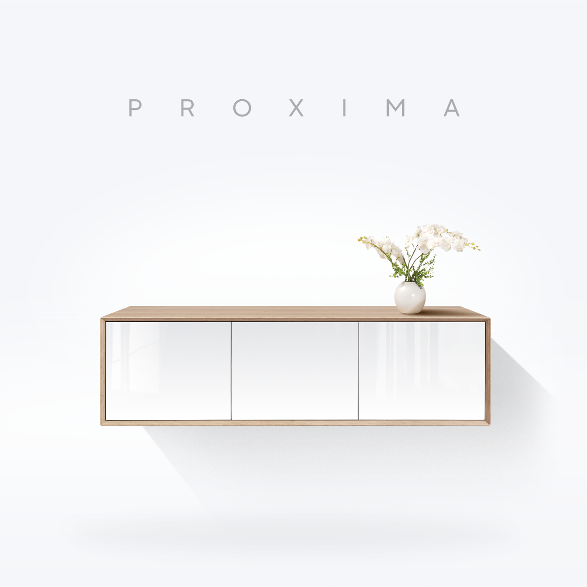 Тумба под ТВ MetalDesign, Proxima MD 7150, 144х40х40 см см, дуб честерфилд - белый