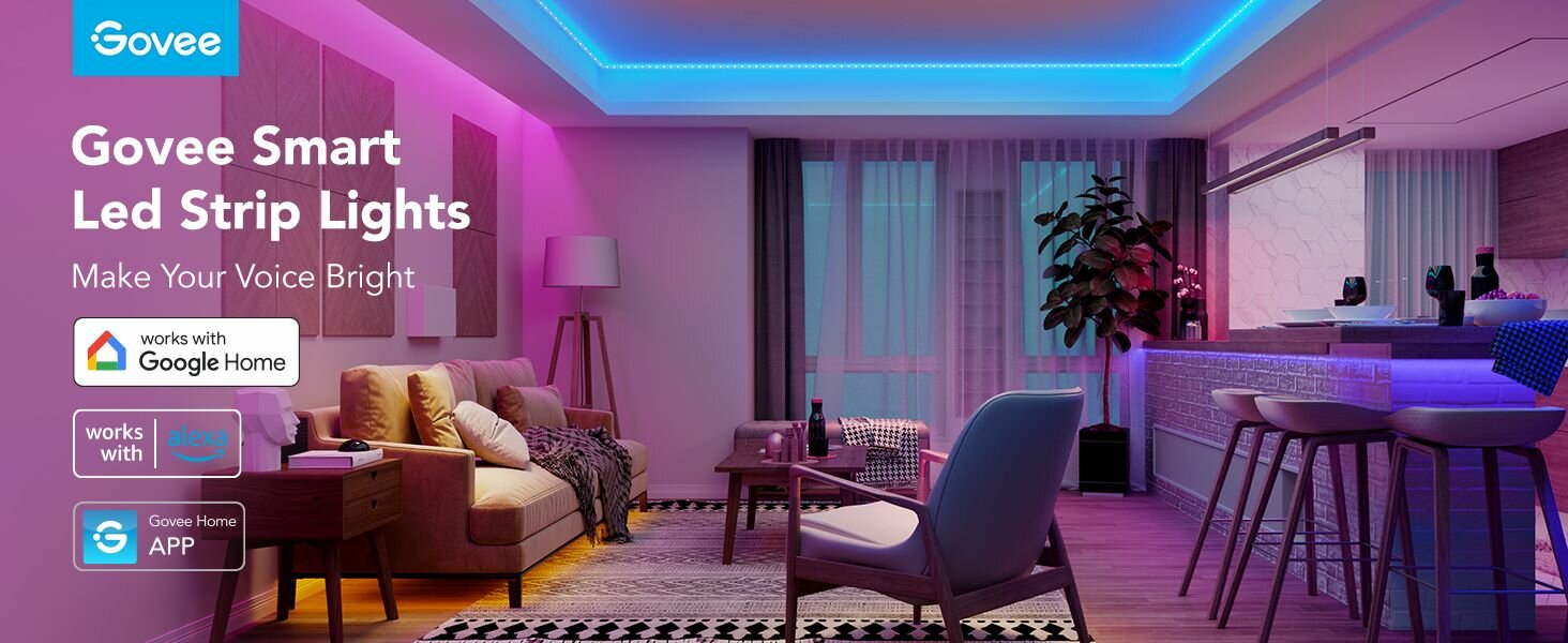 Изображение Cветодиодная лента RGB Govee Smart LED Strip H615A3A3, умная LED подсветка 5 метров