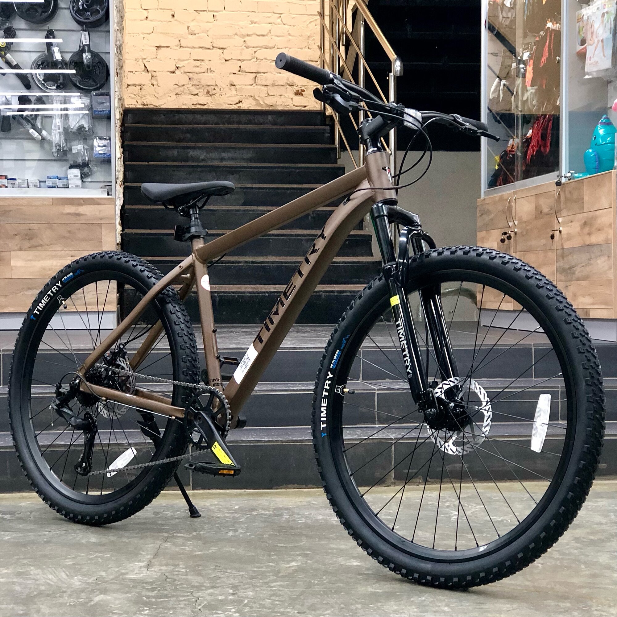 Взрослый горный велосипед BREND TIMETRY ORIGINAL TT401 диаметр колес 275 7 скоростей цвет золотой