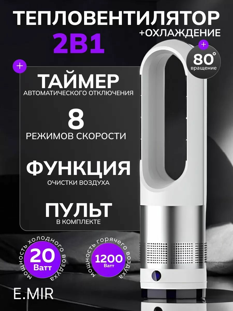 Обогреватель для дома  Тепловентилятор  Обогреватель с пультом переключателем 