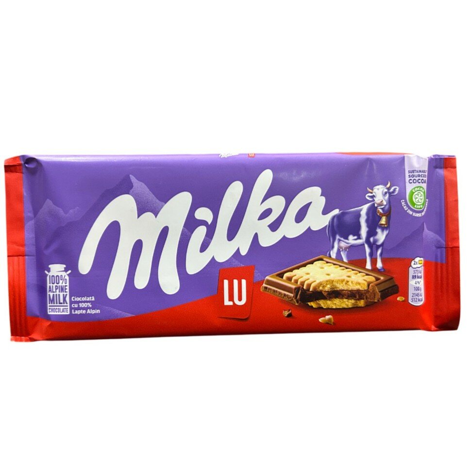 Шоколад молочный Milka Lu с пшеничным печеньем (Германия) 87 грамм