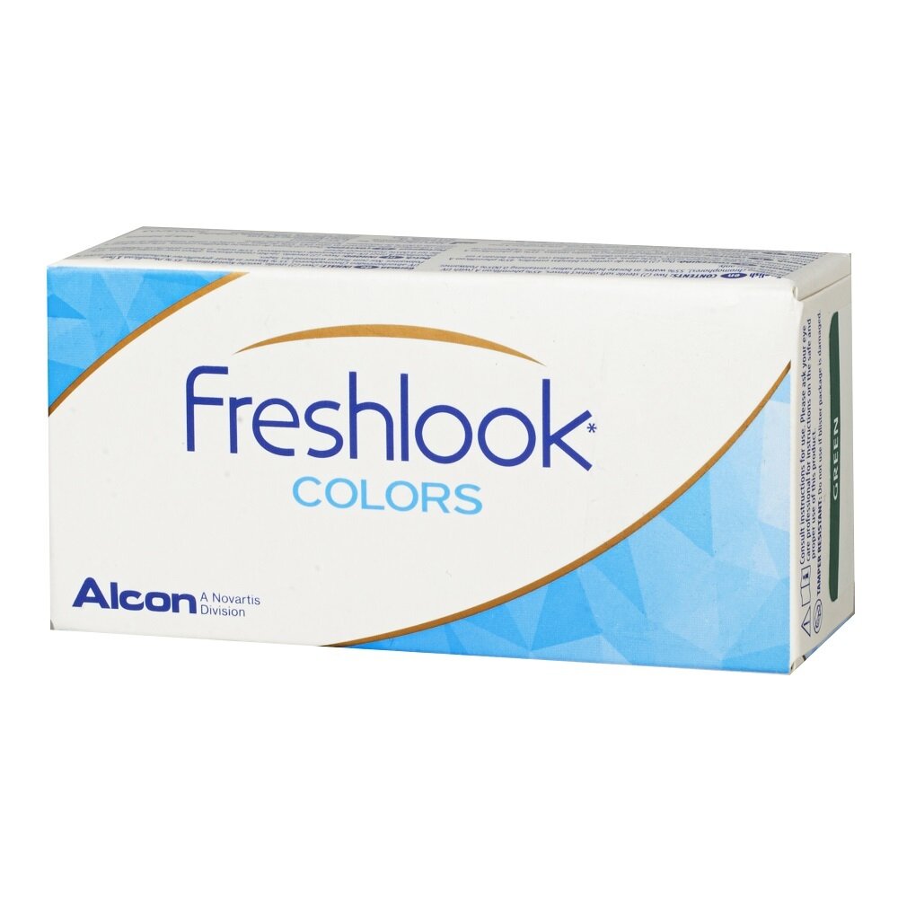 Ежемесячные цветные контактные линзы Alcon Freshlook Colors, 2 pk (BC 8.6; D -2.00/Green) срок до: 05/2026 — фото 1