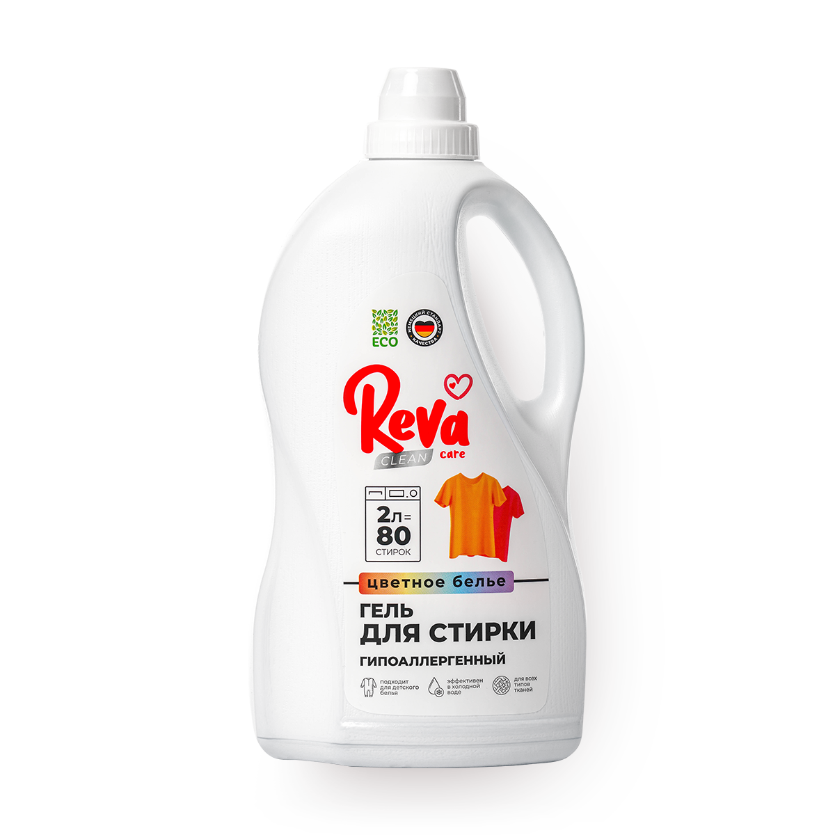 Гель для стирки Reva Care, для цветных тканей, концентрат, 2 л