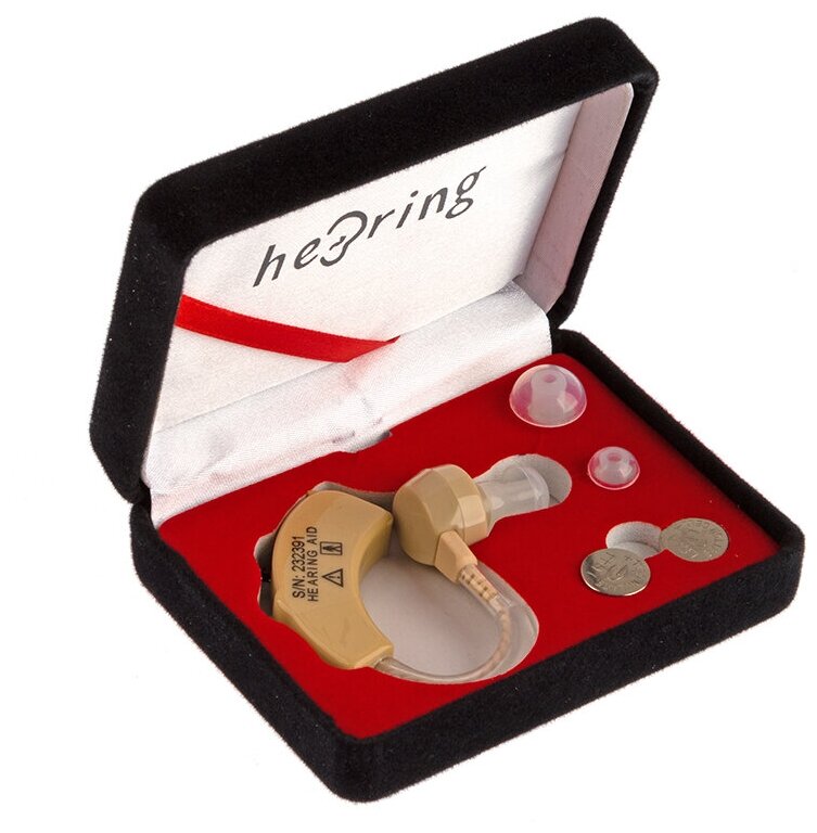 Слуховой аппарат XM909E, внутриушной, с батарейками LR44, бежевый