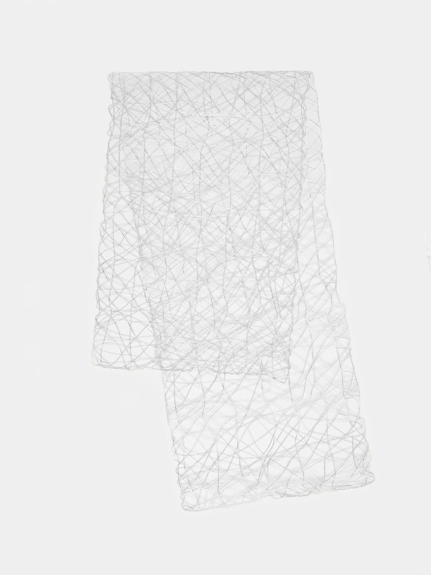 Дорожка настольная 40х160 см целлюлоза/ПЭТ серебристая Паутинка Azhur Grid