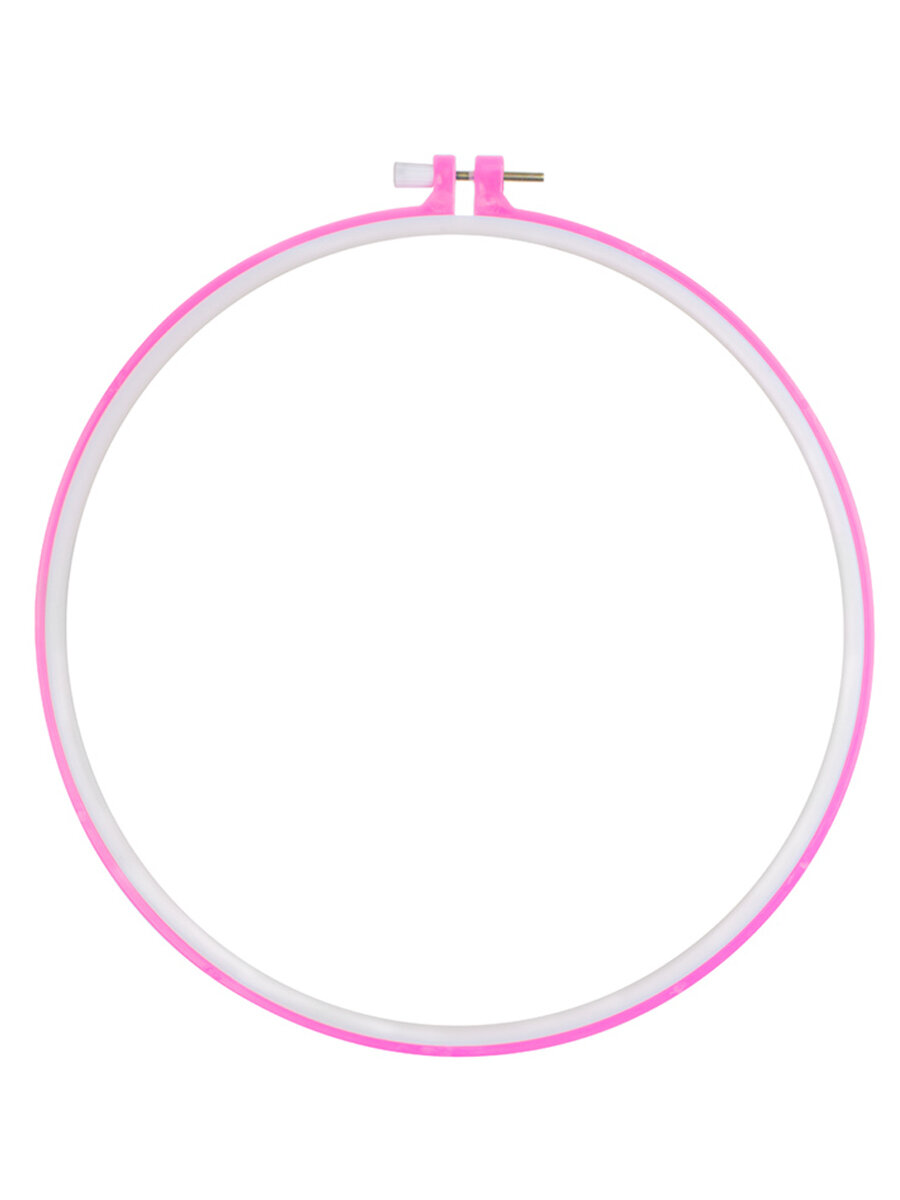 Пяльцы пластиковые RY4245-1 / Диаметр 27 см. / Цвет розовый / Круглые