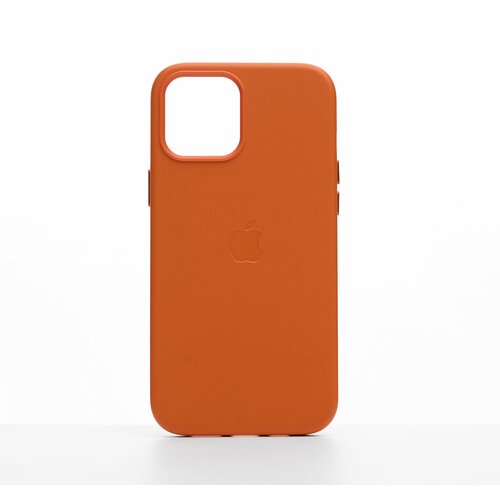 Кожаный чехол Leather Case для iPhone 12 / iPhone 12 Pro с MagSafe, Orange чехол apple iphone 13 leather case magsafe midnight