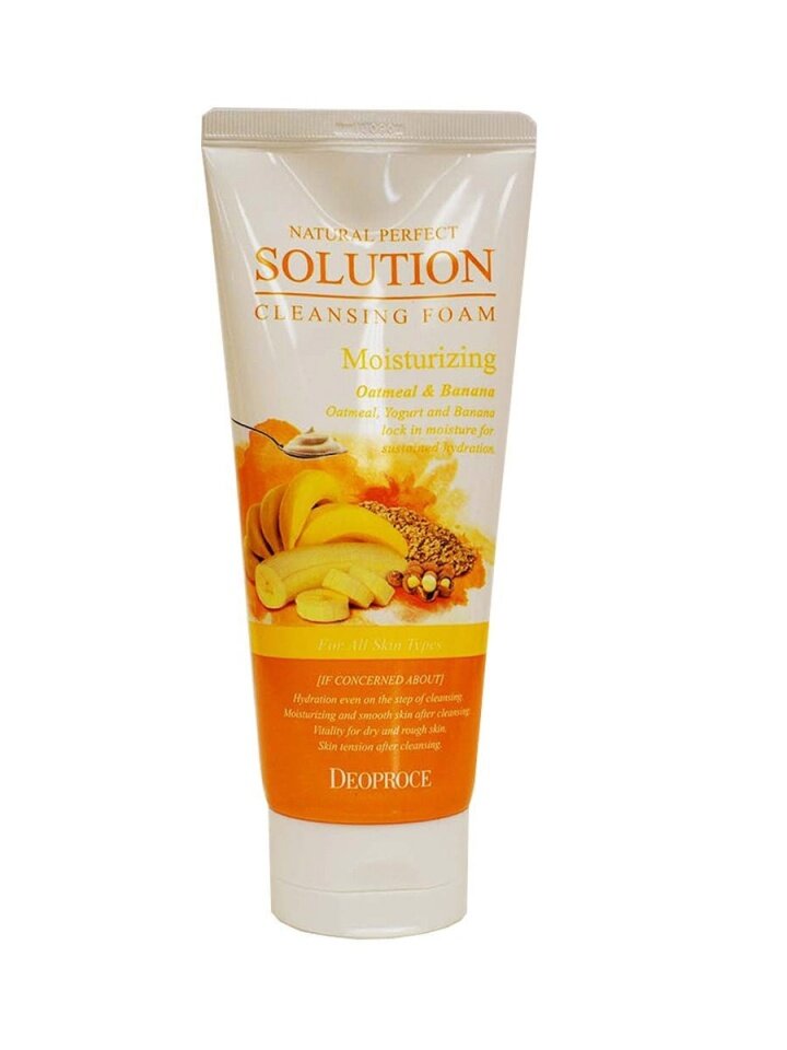 Пенка DEOPROCE NATURAL PERFECT SOLUTION CLEANSING FOAM OATMEAL & BANANA 170g - фото №7