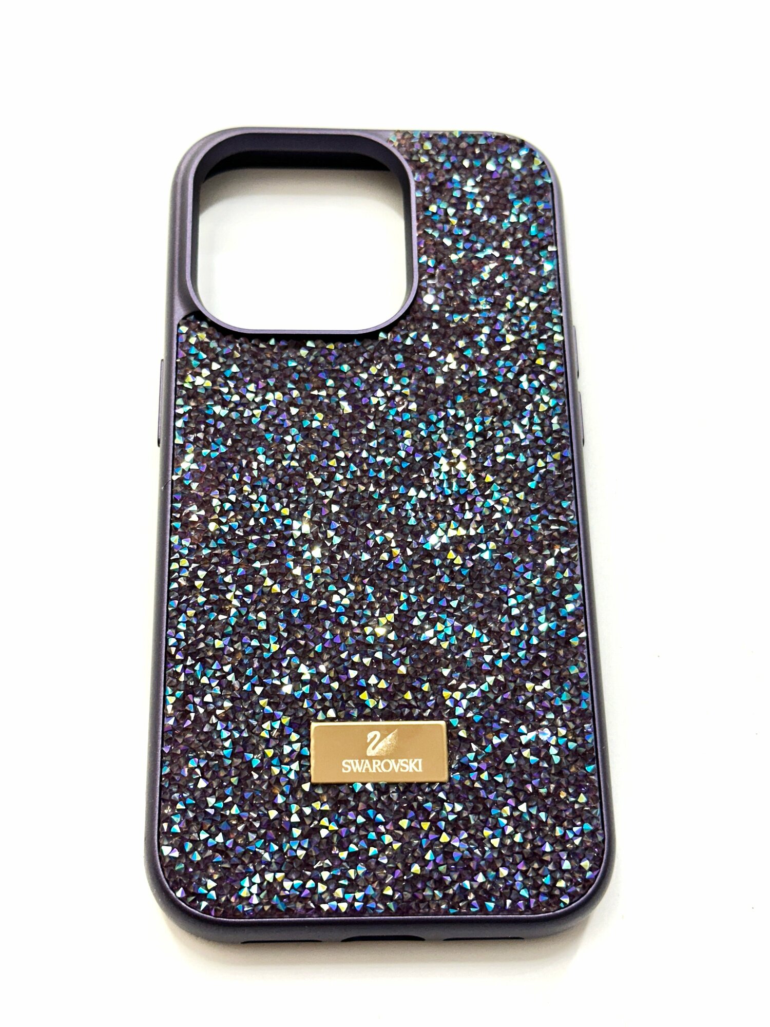 Чехол с кристаллами Swarovski для iPhone 14 Pro Dark Purple фиолетовый