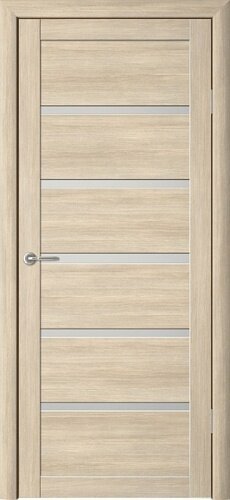 Межкомнатная дверь (дверное полотно) Albero Вена Эко-Шпон / Лиственница мокко / Стекло мателюкс 80х200