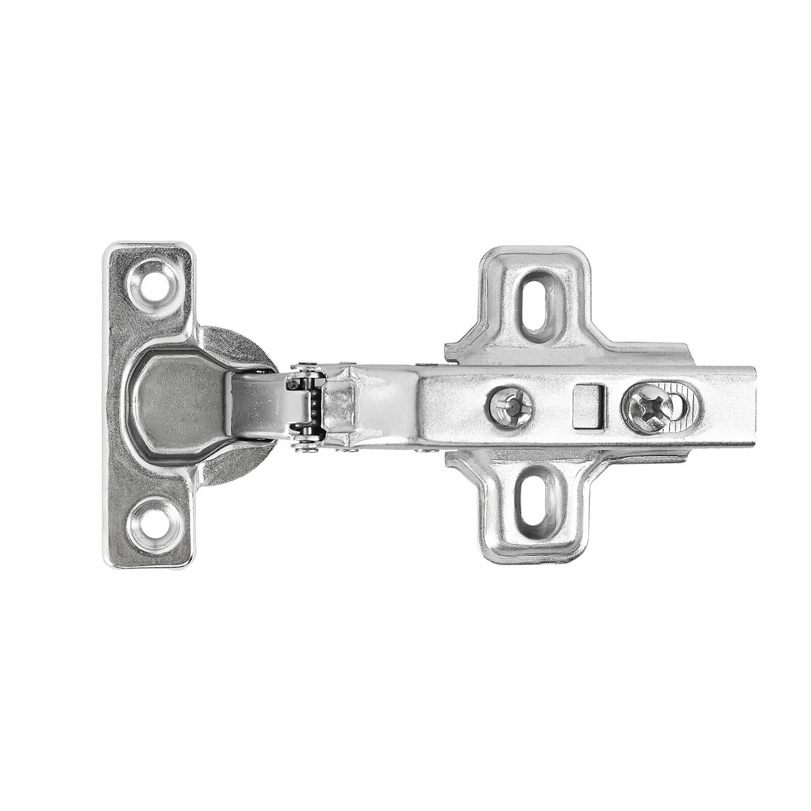 фото Петля мебельная полунакладная с доводчиком StahlBuro D26 Clip-on 2 штуки, хром