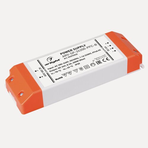 Изображение товара Блок питания ARV-SP-24200-PFC-B (24V, 8.3A, 200W) (Arlight, IP20 Пластик, 5 лет) 022922(2)