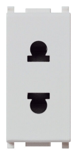 фото Розетка 2p 16a для вилок d4,8, серебро Vimar Plana 14233. SL