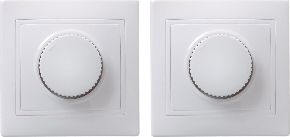 фото Диммер IEK Кварта поворотный для ламп накаливания 25-400 Вт белый