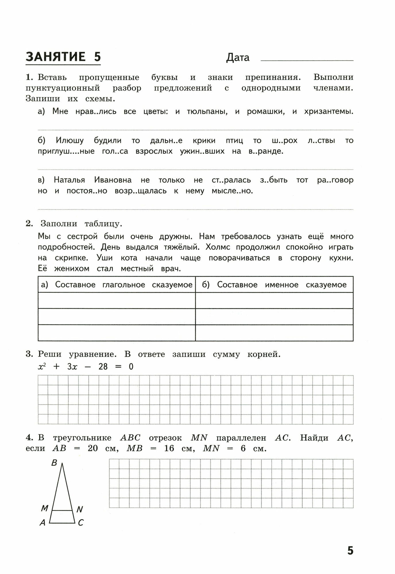 Комбинированные летние задания за курс 8 класса. 50 занятий по русскому языку и математике - фото №11