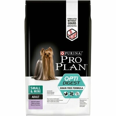 Pro Plan GrainFree сухой корм для взрослых собак мелких пород с чувств. пищеварением (индейка) 2,5кг