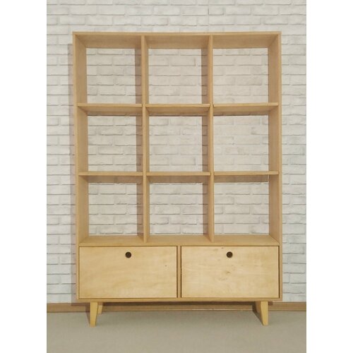 Стеллаж деревянный с ящиками для хранения вещей