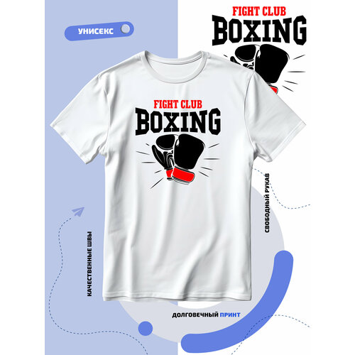 Футболка SMAIL-P fighting club boxing боксерские перчатки, размер M, белый футболка smail p fighting club boxing боксерские перчатки размер m белый