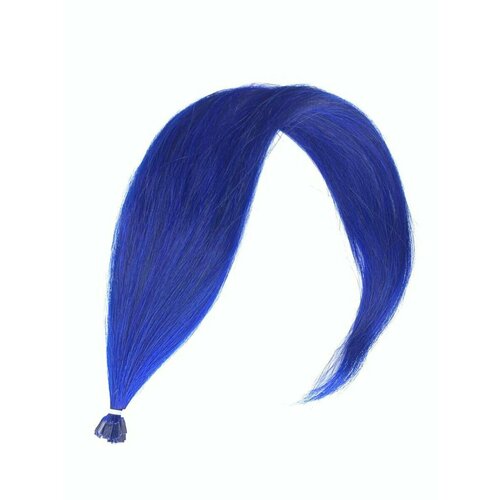 Волосы на капсуле 55 см цвет синий