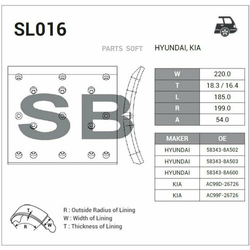 Накладка Тормозная Задняя Sangsin brake арт. SL016