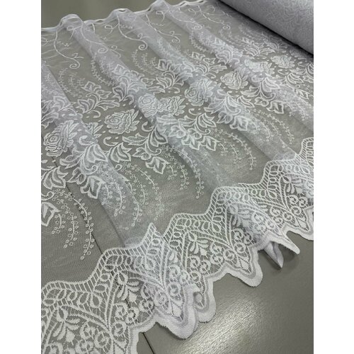 Ткань для штор Viva текстиль/тюль жаккард, высота 90 см, на отрез 1 метра, ткань отправляется единым метражом в одном заказе