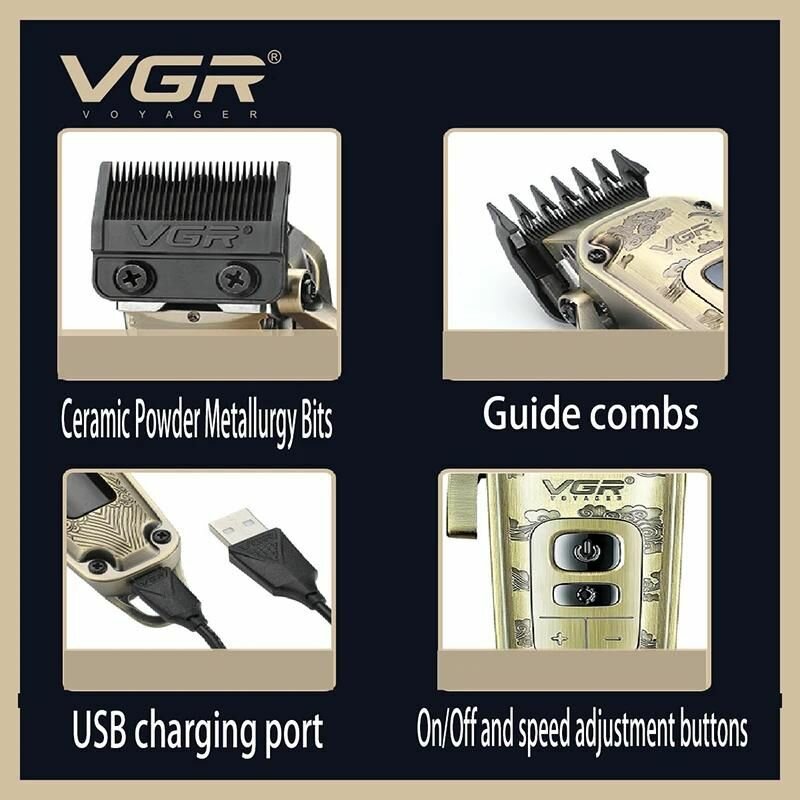 Машинка для стрижки волос VGR V005, триммер для волос и бороды - фотография № 5