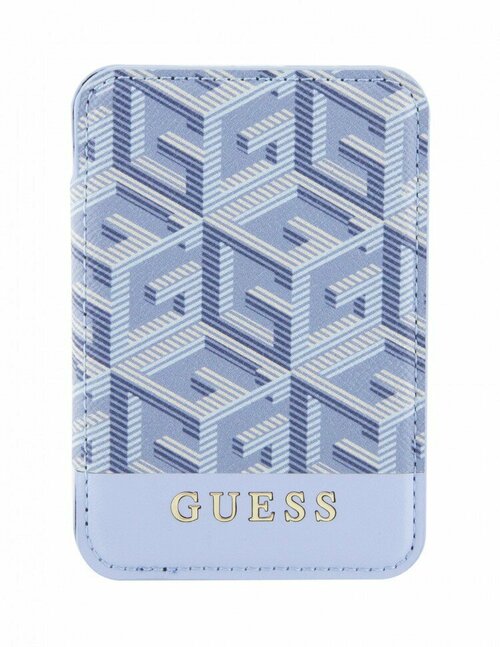 Кредитница GUESS Wallet Cardslot MagSafe PU G CUBE with metal logo GUWMSHGCFSEB, синий, голубой