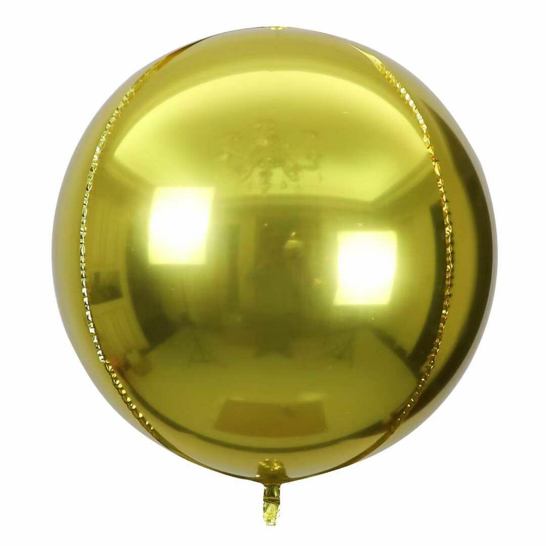 Шар 3D сфера фольгированный, 50 дюймов (80 см), набор 1 шт, золото