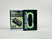 Портативный аккумулятор 10000 мАч в форме кассеты со встроенными проводами