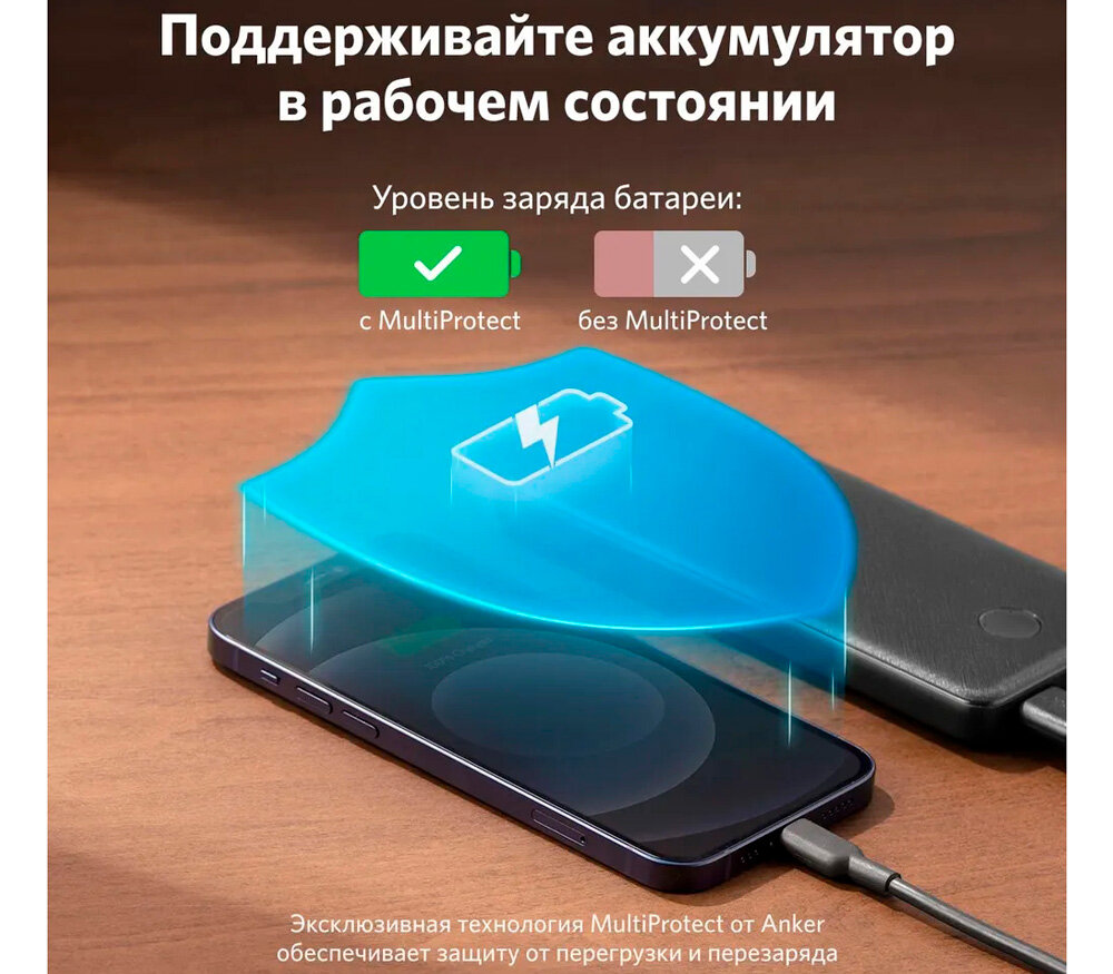 Внешний аккумулятор Anker PowerCore Slim 10000, черный