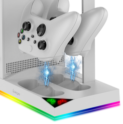 Многофункциональный стенд iPega для Xbox S серии +2 акб 1400 мА, белый, RGB подсветка, PG-XBS013SA