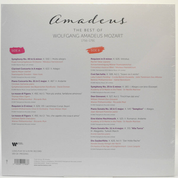Various Artists Amadeus: The Best Of Mozart (Винил) Мистерия звука - фото №1